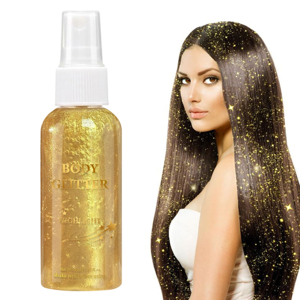 (B) Halloween Party Nightclub Clothes Collarbone Hair Film Highlight Powder80ml