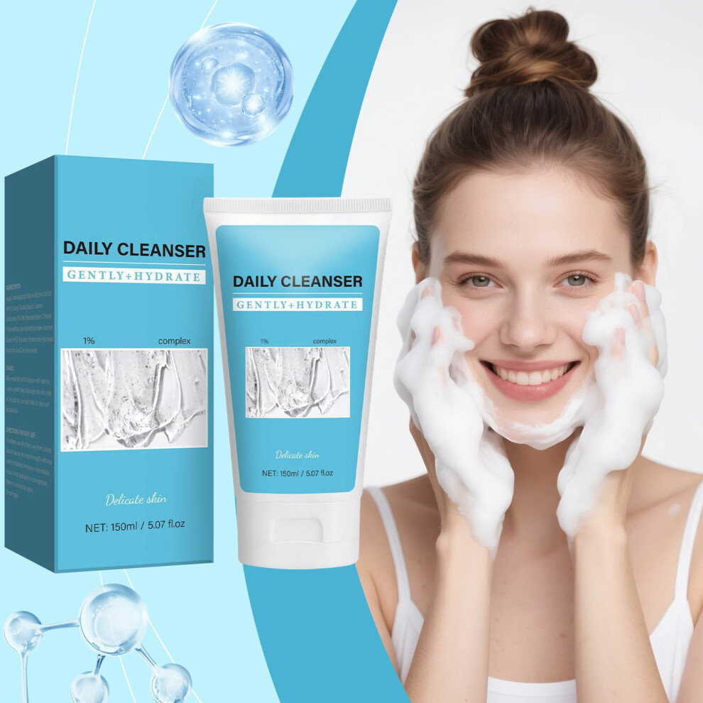 Blue (Blue) Daily Cleanser Gentle Hydrating Gel Face Cleanser Made With Hyaluronic Vegan Cruelty-Free 150Ml
