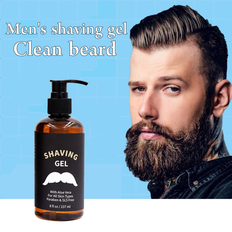 (Multicolor) Men's Shaving Gel 237ml Clean Beard Series Shaving Foam Mild And Non Irritating To The