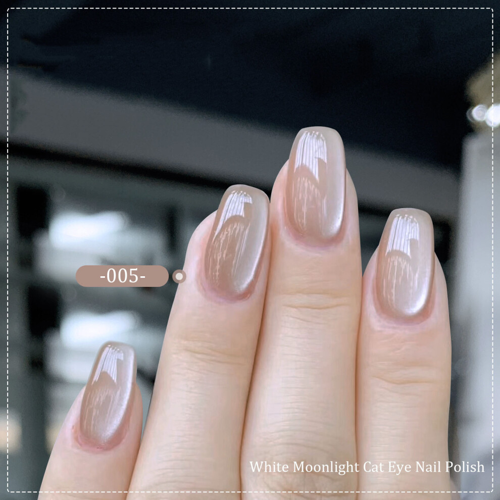 (E) White  Ceramic  Eye Nail Polish Glue Sparkling Stone Porcelain White Nail Oil Glue 8ml