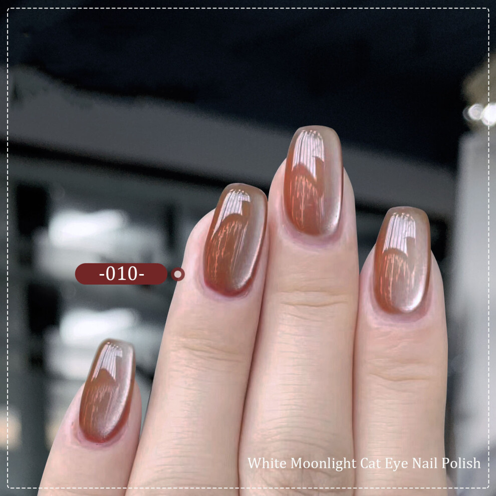 (J) White  Ceramic  Eye Nail Polish Glue Sparkling Stone Porcelain White Nail Oil Glue 8ml
