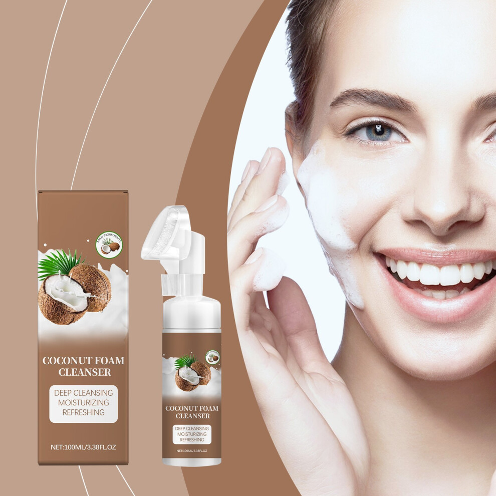 (Multicolor) Coconuting Foam Facial Cleanser 100ml Gently Clean Pores Clean Cool Shrink Pores Moisturize And Moisturize 100ml