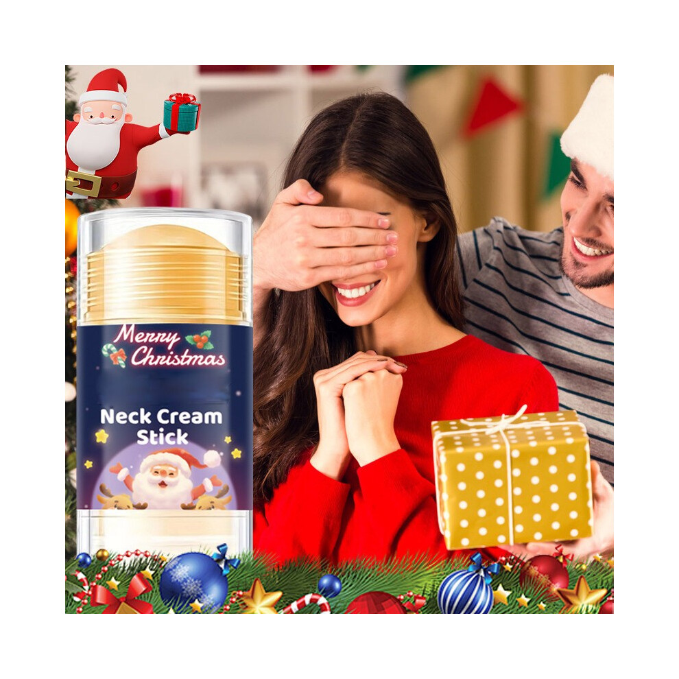 (Blue) Christmas Neck Cream Stick Lifting Firming Essences Cream Lightens Neck Lines