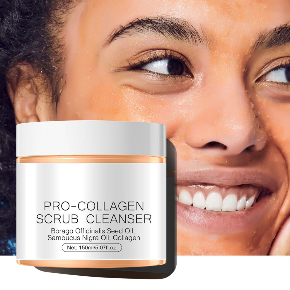 (Multicolor) Pro-Collagens Scrub Cleanser Moisturizing Locking Moistures Firming Facial Cleansing Exfoliation And Peeling 3-in-1 Collagens Scrub 150ml