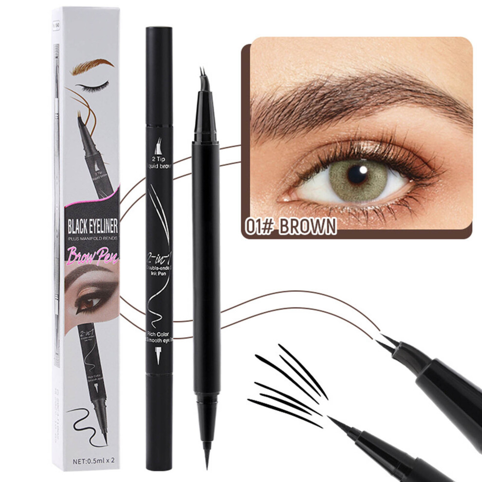 (A) Bent Bipartite Eyebrow Pencil Waterproof And Non Smudging Double Headed Eyebrow Pencil