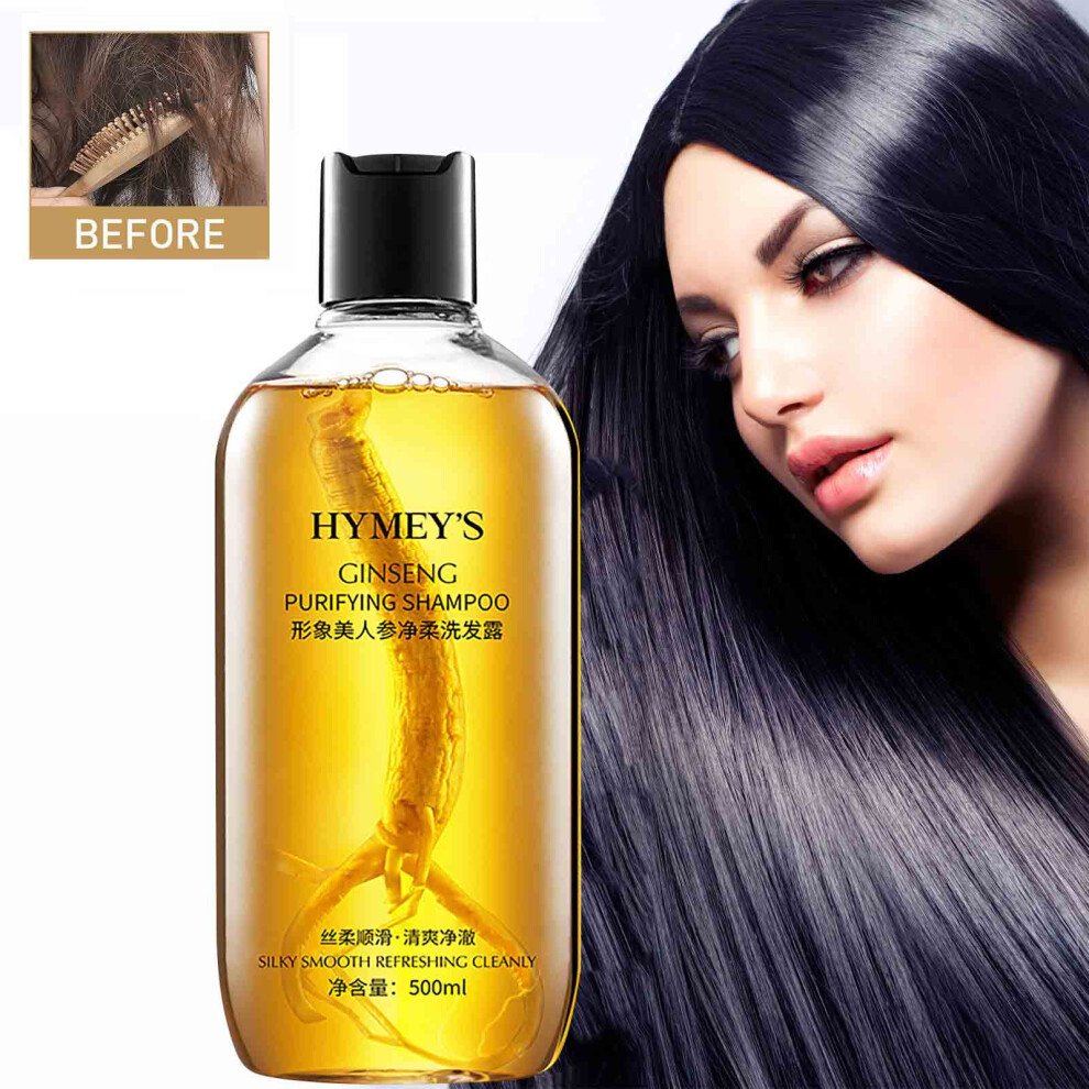 (Multicolor) Ginseng Extract Nourishing Shampoo 8+ Minute Ginseng Shampoo For  AntiHair Loss Shampoo For Men And Women 500ML