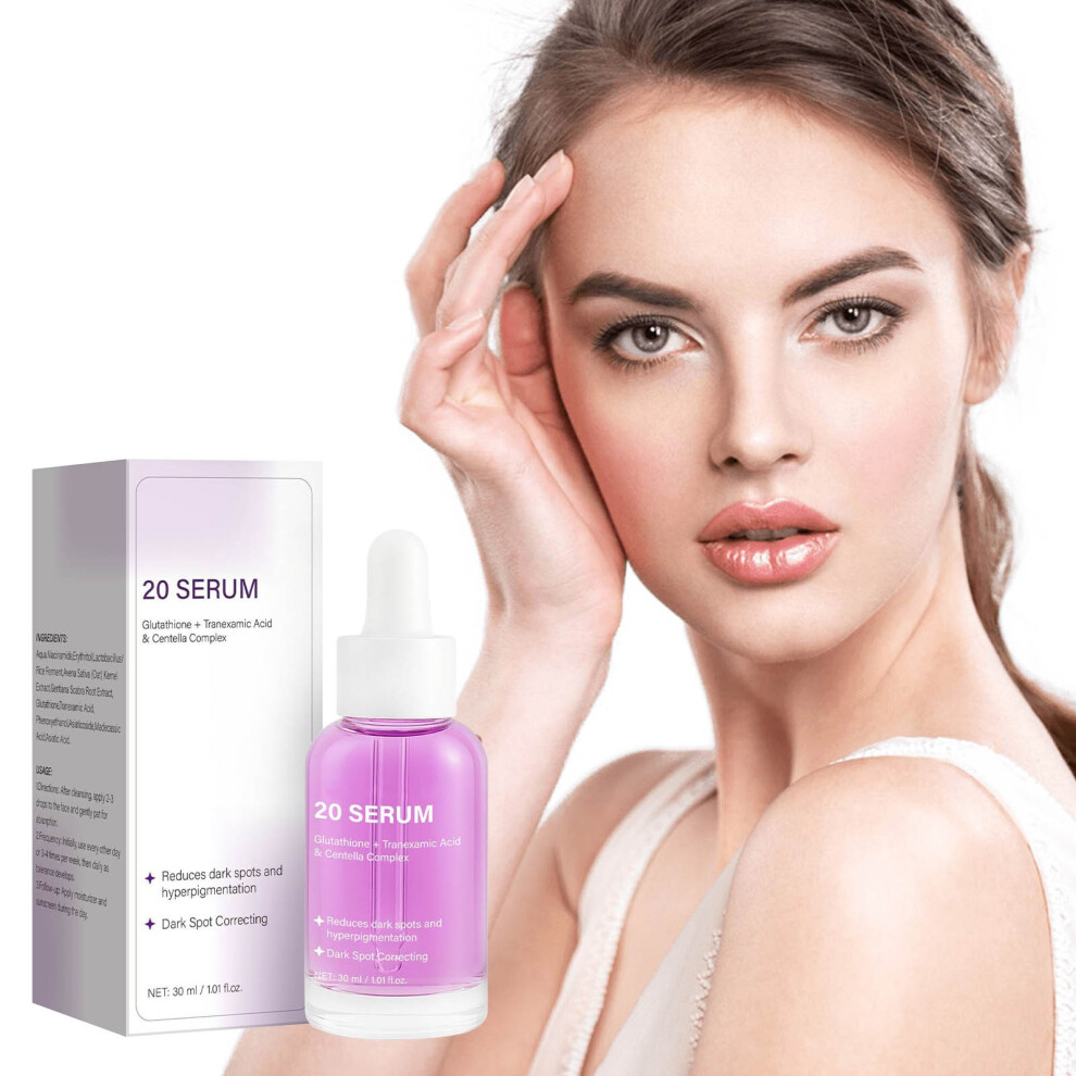 Purple (Purple) Face Serum With Glutathione Txa Tranexamic And Centella Reduces Pigmentation Uneven Tone Pore Care For Sensitive 30Ml