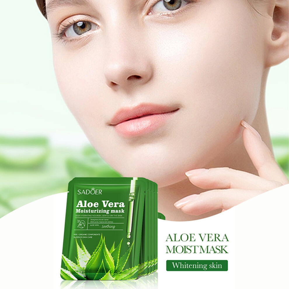 (Green) Aloe Moisturizing And Nourishing Facial Mask - 25ml One Sheet Hydrating And Rejuvenating For The Face