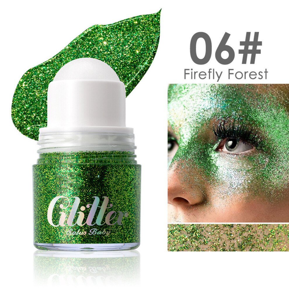 (F) Shining Powder Gel Sequins Hair Body Face Hair Glittering Powder Eye Cream Makeup Dance 20g