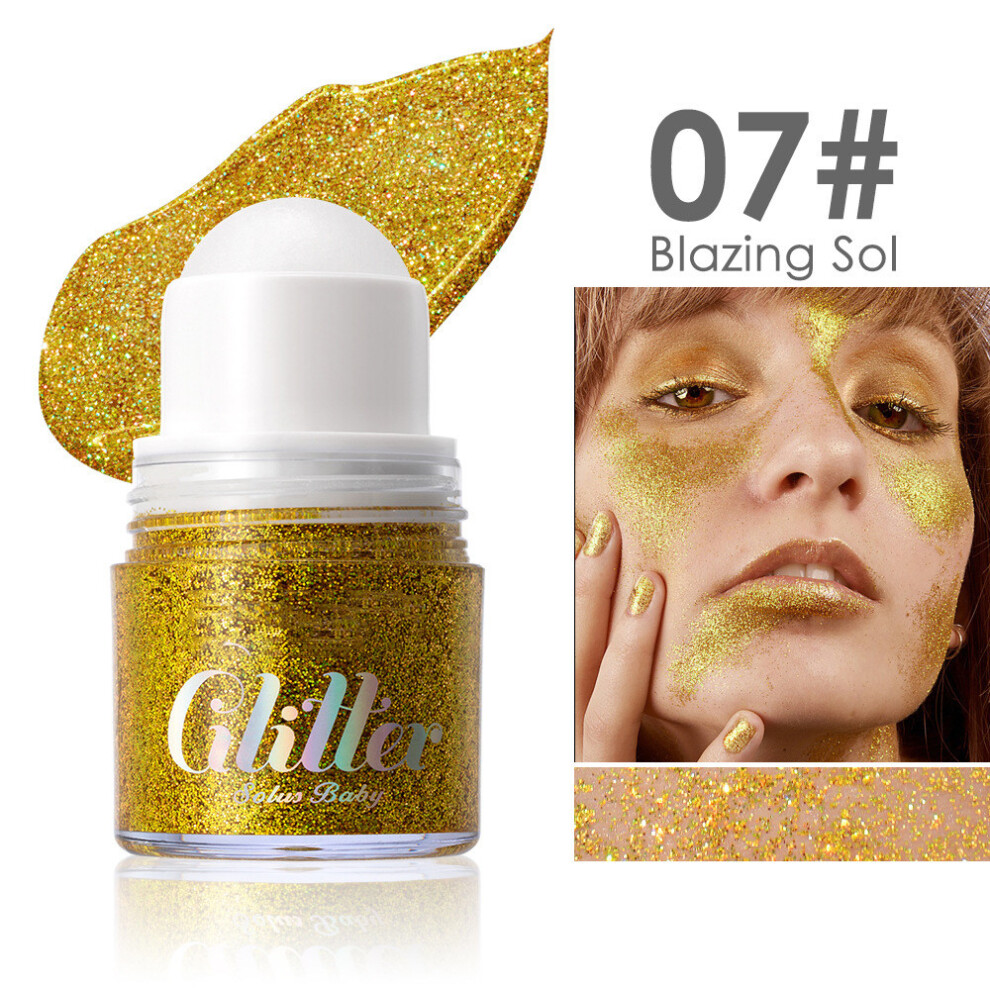 (G) Shining Powder Gel Sequins Hair Body Face Hair Glittering Powder Eye Cream Makeup Dance 20g