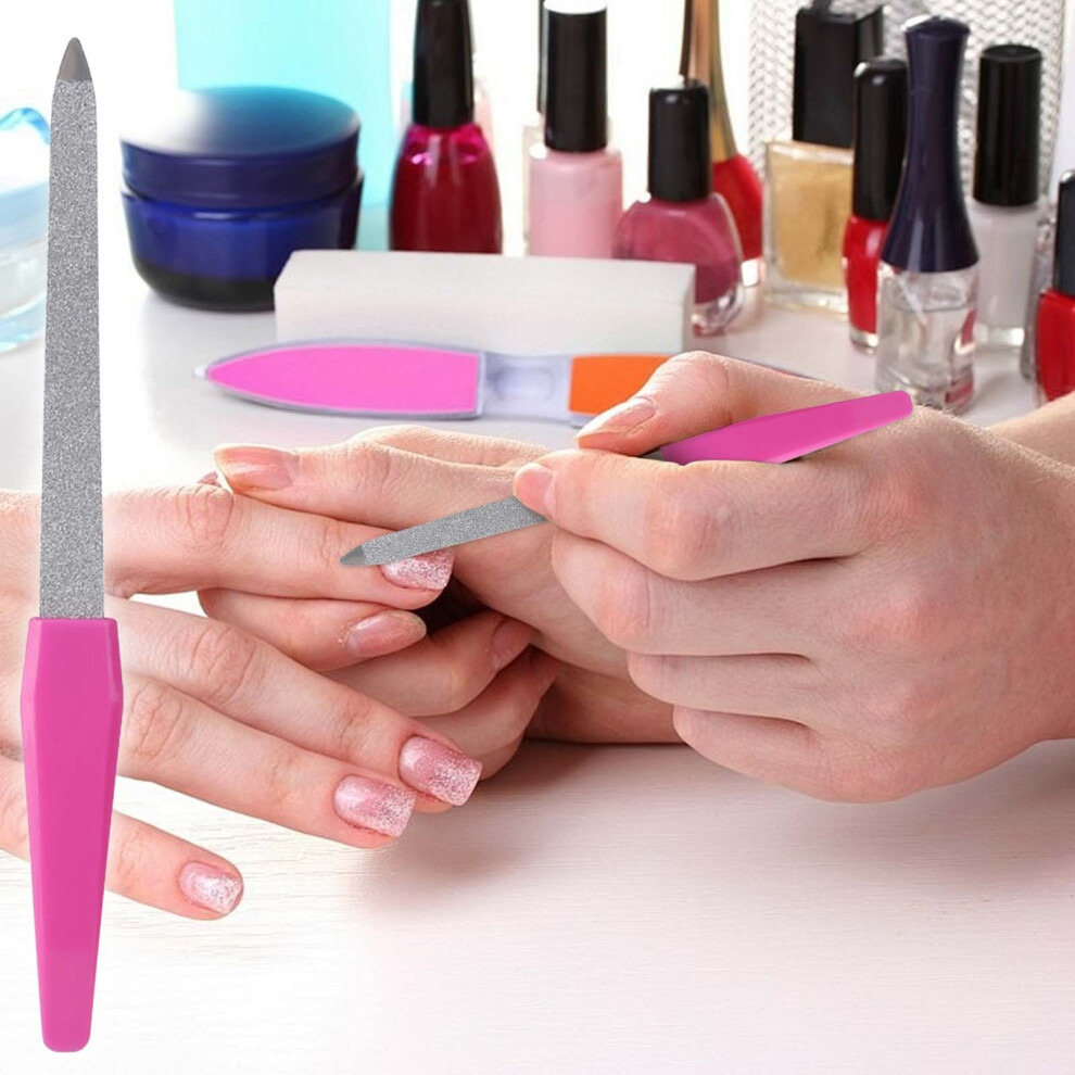 (Pink) Double Sided Nail File For Daily Nail Care Easy To Clean