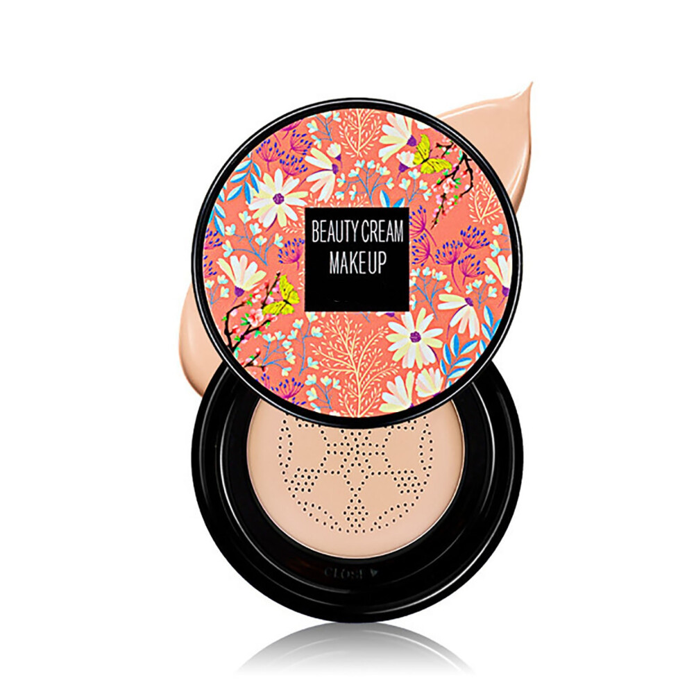 (B) Mushrooms Head Airss Cushion Natural  Cream Cover Facial Blemishes Brightens Natural Nude Makeup Foundations Cream 15ml