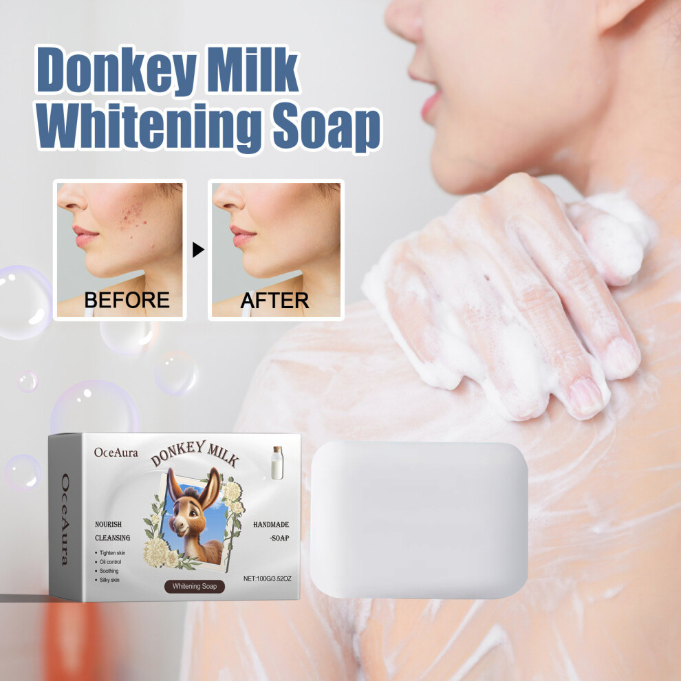 (White) Donkey Milk Whitening Soap Donkey Milk Soap Natural Moisturizing The Skin Prevents Wrinkles Youthful And Beautiful