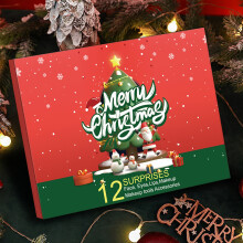 (Multicolor) Christmas Arrival Calendar Makeup Gift Box Open One Box Every Day To Unlock Surprises And Expectations For The End Of The Year