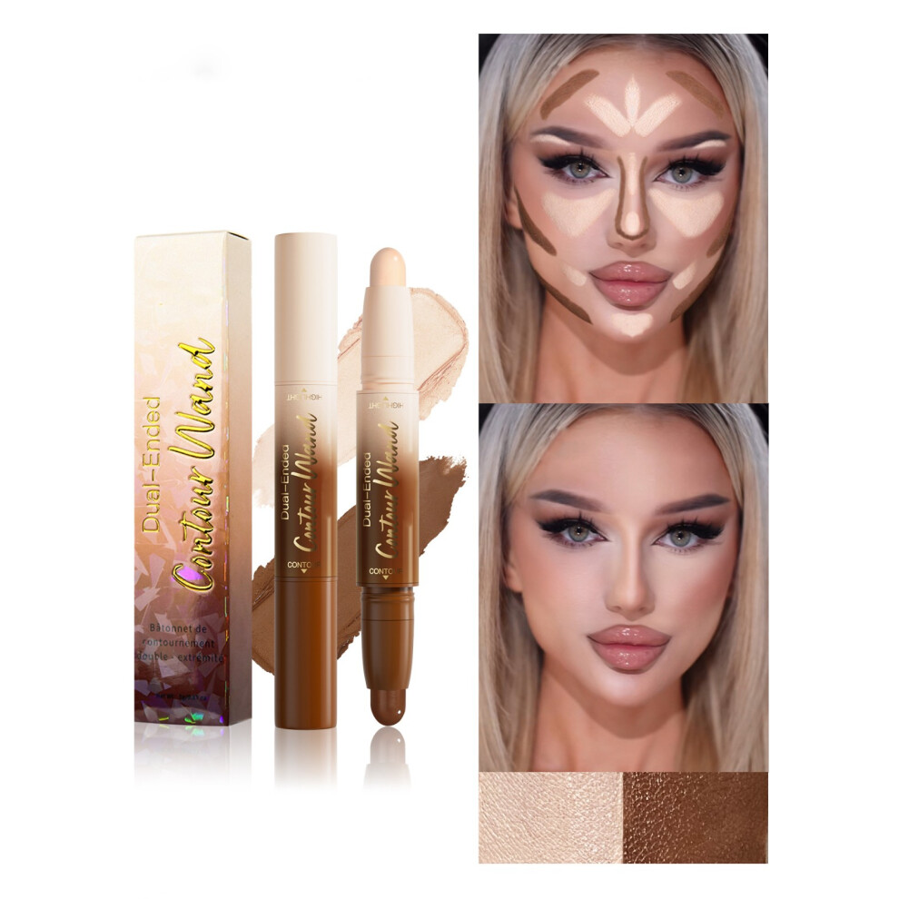(A) Double-ended Concealer Concealer Face Brightening Highlight Stick V Face Fix Shadow Nose Shadow