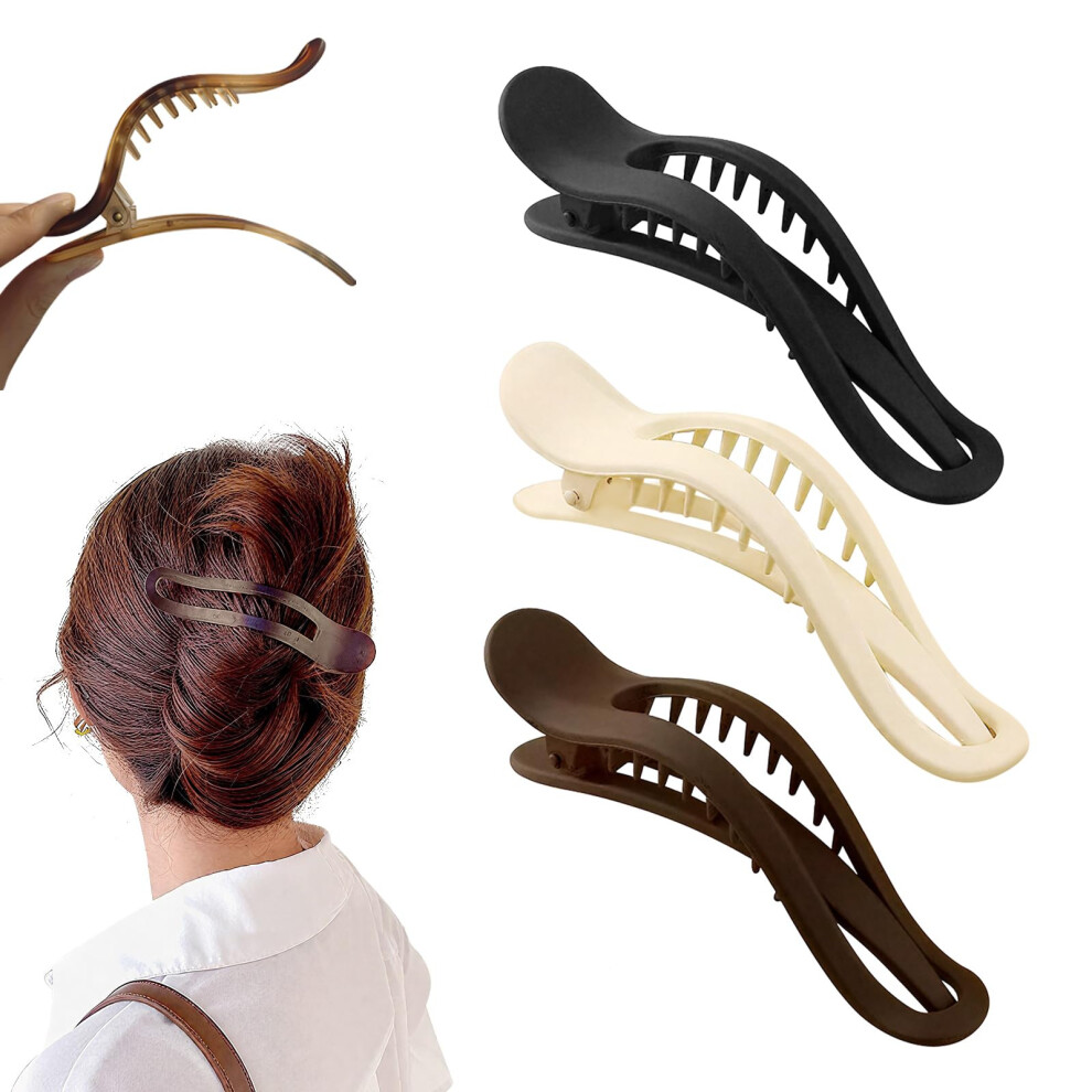 (A) Flat Hair Clips For Women Girls 2025  Flat Claw Clip And  Bill Hair Clips For Thick Hair  Bill Jaw Clips Hair Styling Accessories