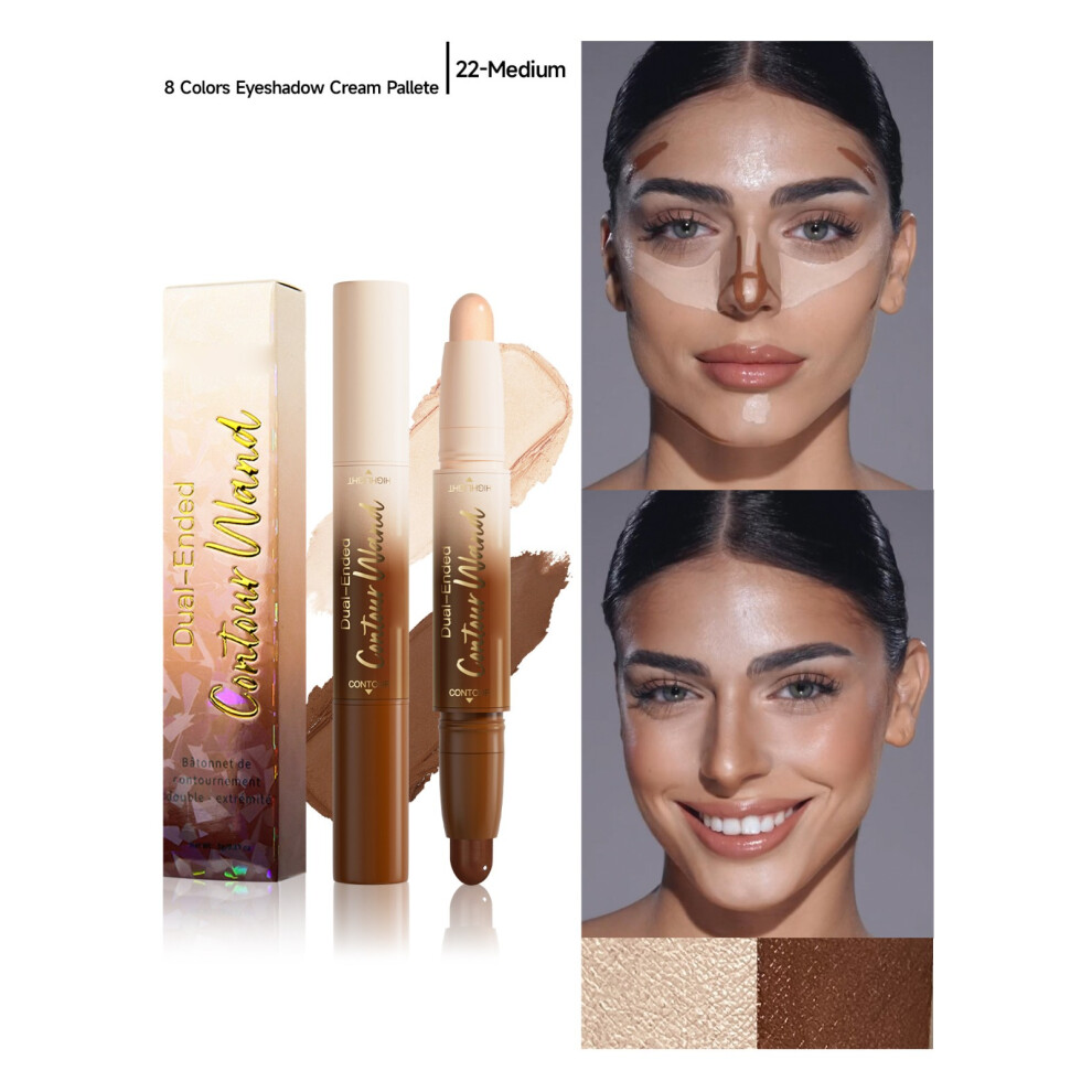 (B) Double-ended Concealer Concealer Face Brightening Highlight Stick V Face Fix Shadow Nose Shadow