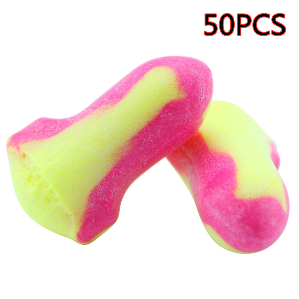 (Multicolor) 50Pairs Foam Earplugs No Cords Soundproof Earplugs Noise Reduction Earplugs