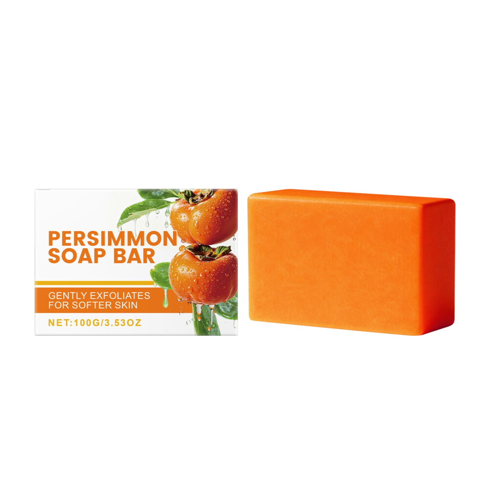 (Multicolor) Persimmon Bath Soap Cleanses The  Persimmon Extract Fragrances Soap Smooths And Moisturizes  100g
