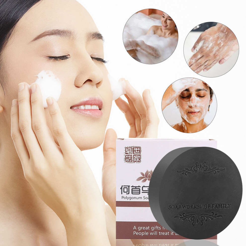 (Black) Polygonum Multiflorum Soap Hand Soap Polygonum Multiflorum Shampoo Oil Soap Shampoo Soap  Acarid Soap Soap Face Soap