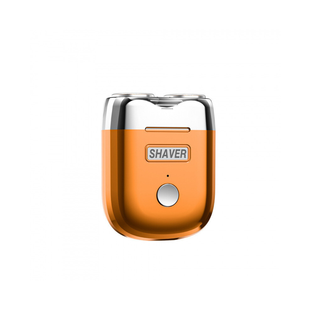 (Orange) Men's Shaver Mini Portable Shaver IPX7 Waterproof Mini Dry Shaver Men's With Ring Magnetic Blade For Wet And Dry Razors