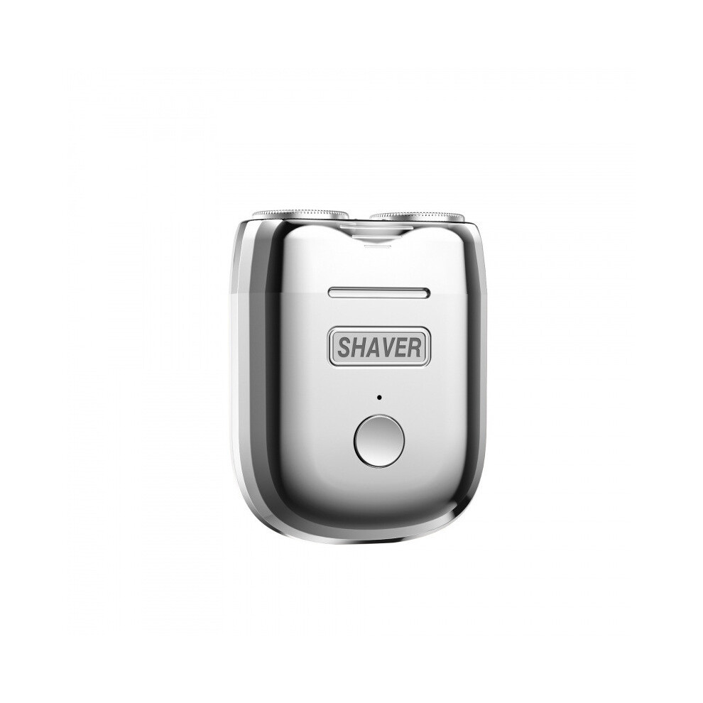 (Silver) Men's Shaver Mini Portable Shaver IPX7 Waterproof Mini Dry Shaver Men's With Ring Magnetic Blade For Wet And Dry Razors