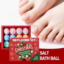 (Multicolor) Christmas Bath Balls Gift Set 12PC Fragrances Bath Balls Deep Cleansing Body Bath Balls