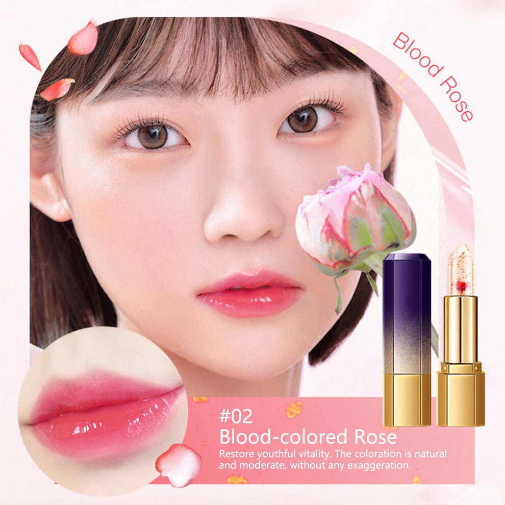 Gold (B) Petal Jelly Color-Changing Lipstick Translucent Foil Moisturizing Lip Balm Temperature-Sensitive Lipstick Long-Lasting Non-Transferring