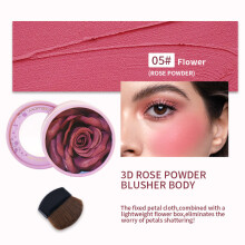 (E) Flower Leaf Inspired Facial Powder And Constructible Colors Women And Girls With Light Cheek Makeup Romantic Party And Evening Appearance