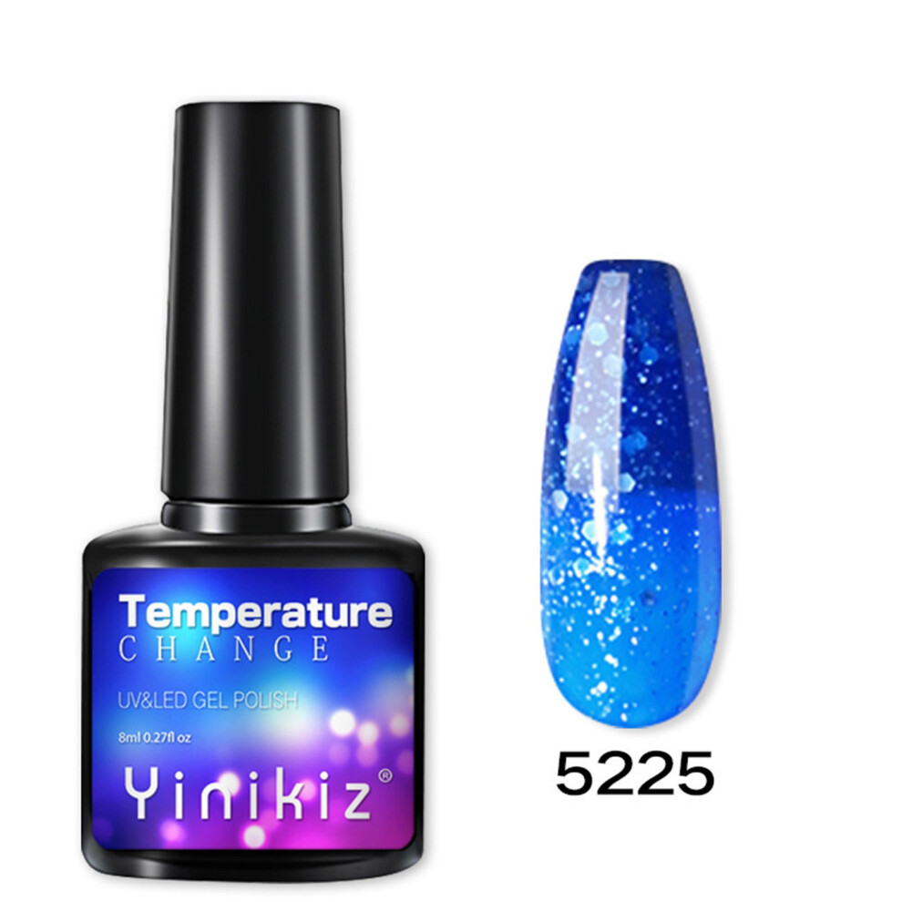 Blue (Blue) Temperature Change Nail Glue Gradient Phototherapy Nail Polish Glue Tool 8Ml