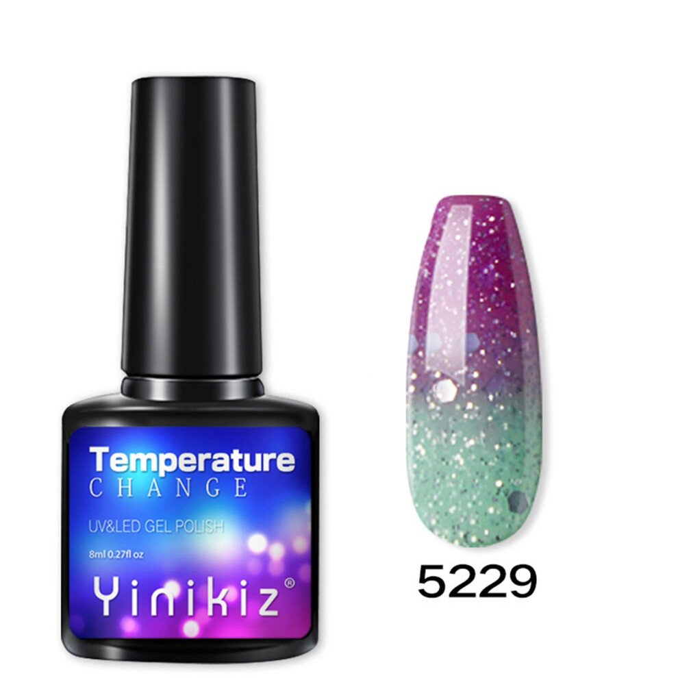 (J) Temperature Change Nail Glue Gradient Phototherapy Nail Polish Glue Tool 8ml