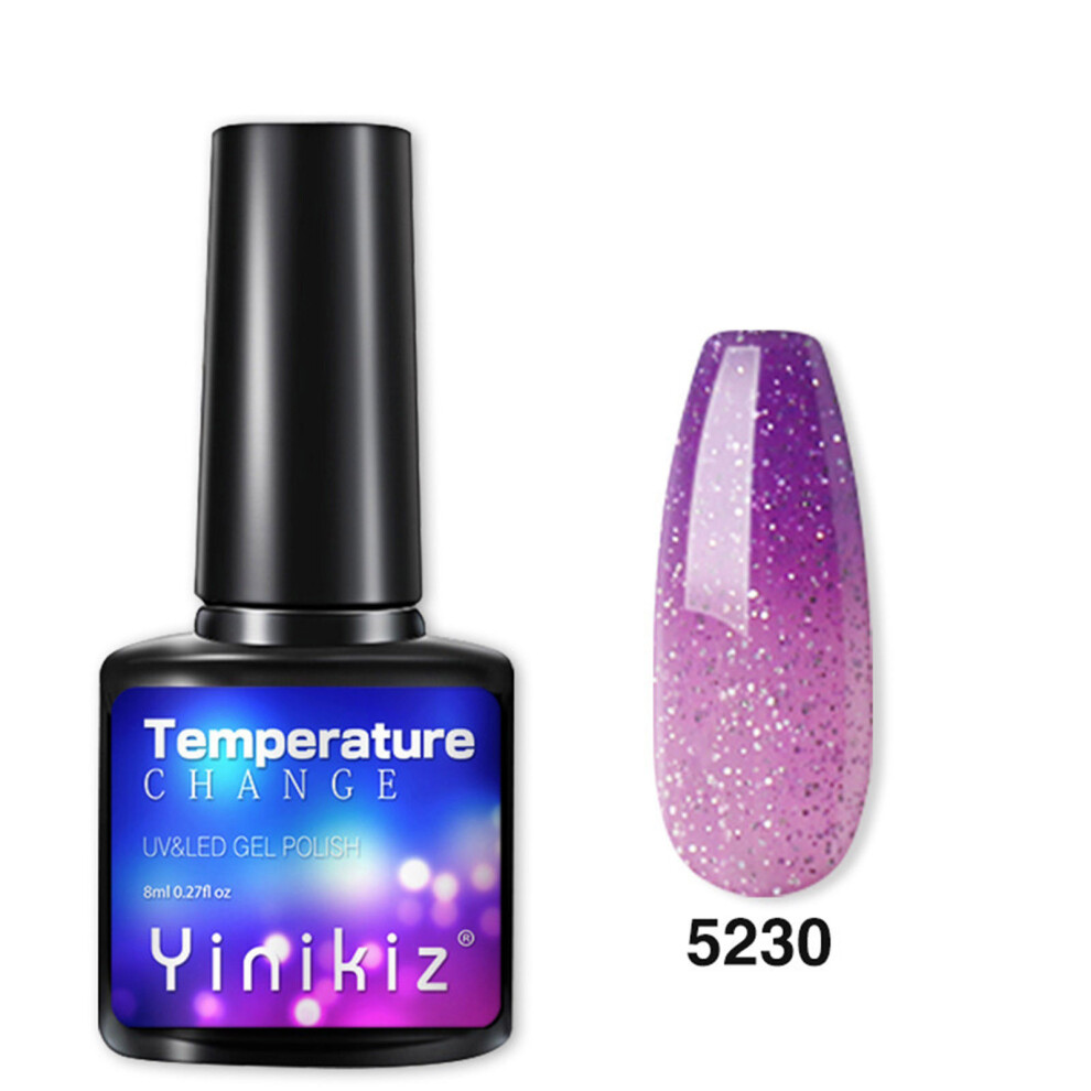(L) Temperature Change Nail Glue Gradient Phototherapy Nail Polish Glue Tool 8ml