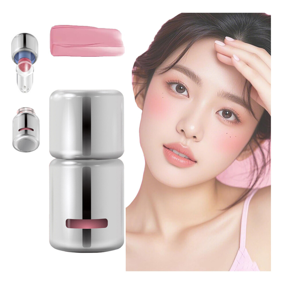 (Multicolor) Liquid Blush Highlight 3 In 1 For Women Matte Makeup Blusher Cream With Sponge Head Color Liquid Blush 5ml