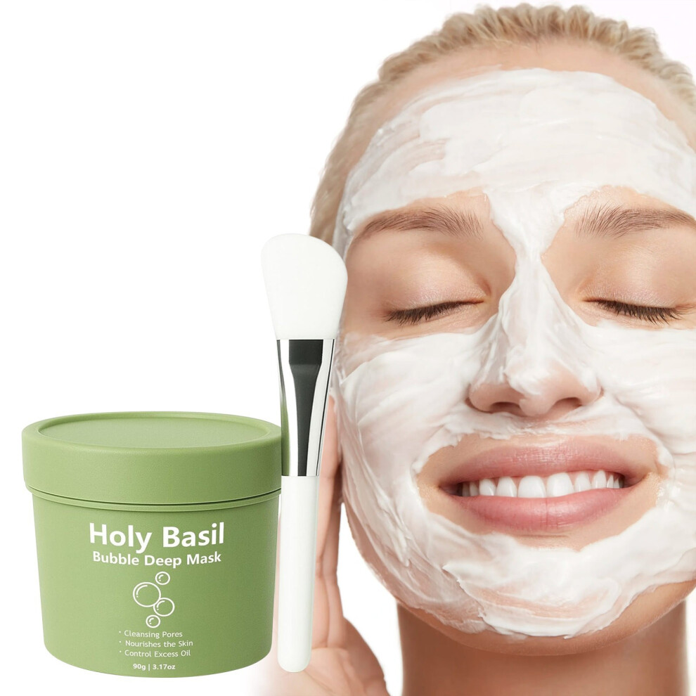 Green (Green) Oly Deep Mask - Holy Carbonated Water Gently For Deep Cleansing Purifies Pores Blackheads Wash-Off For Glowing 90G