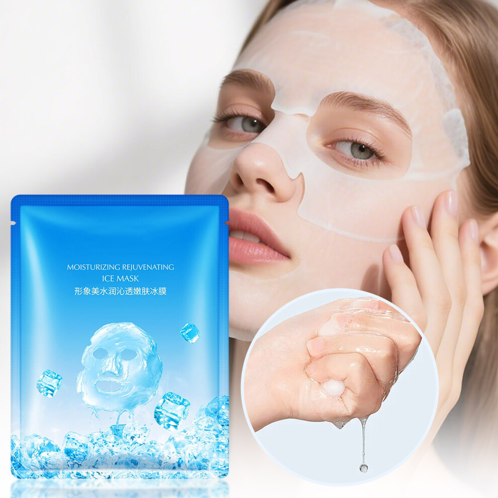 (White) Moisturizing Elastic And Tender Ice Film Shrinks Pores Moisturizes And Moisturizes Facial Mask 25ml