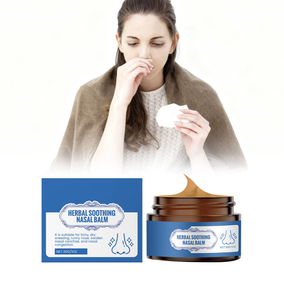Cream (Multicolor) Herbal Soothing Nasal Relieves Nasal Itching Nasal Congestion Film-Forming Barrier To Relieves Dry Nose Sneezing And Allergies 30G