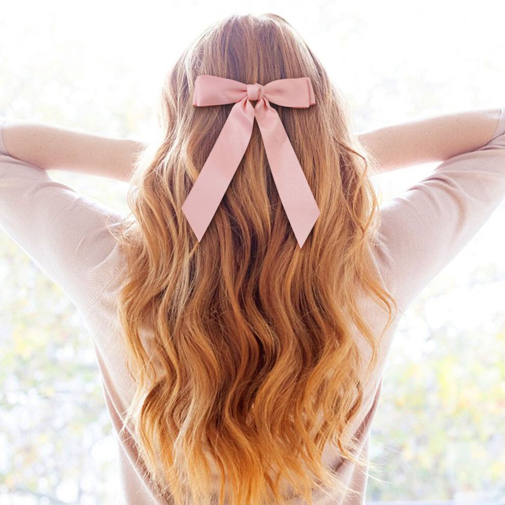 (Pink) Hair Bow Hair Clips Christmas Bows Hair Clips For Women Cream Bow Bow For Hair Beige  Bow Clips Hair Ribbon Bow Clips Cute Hair Accessories