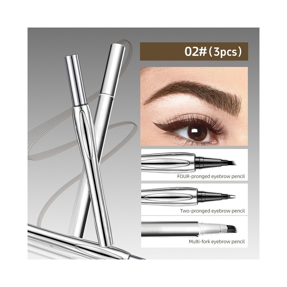 (B) Double Headed Fine Eyebrow Pencil  Waterproof And Sweat  Long Lasting Shaping Natural And Three Dimensional Without Fading