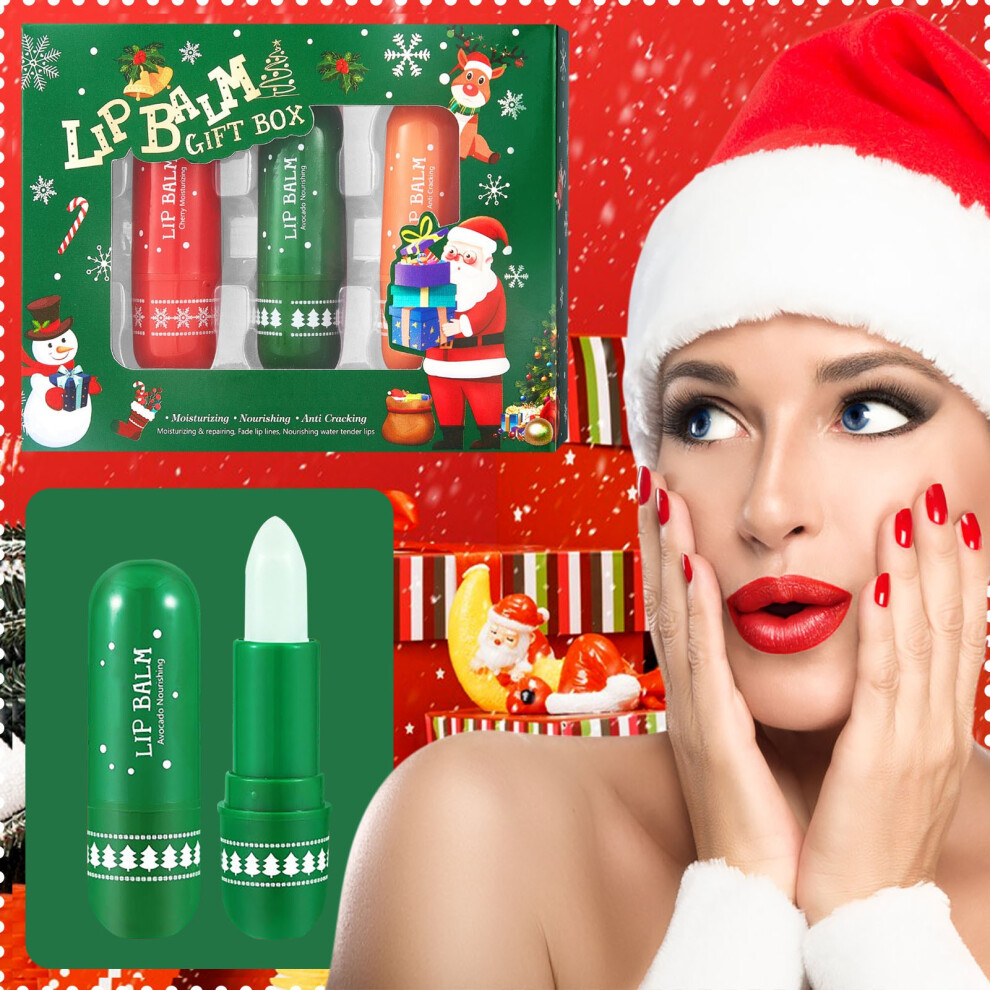 (Multicolor) Lip Balm Set Lip Balm Gentle Moisturising Moistured Soothing Lips Brightening And Smoothing Lips 3x3.5g