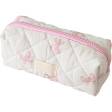 (A) A Pencil Case With A Bow 20x8x7cm Suitable For Girls Quilted Pencil Case As A Gift For School Birthdays Christmas And Other Holidays