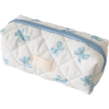 (B) A Pencil Case With A Bow 20x8x7cm Suitable For Girls Quilted Pencil Case As A Gift For School Birthdays Christmas And Other Holidays