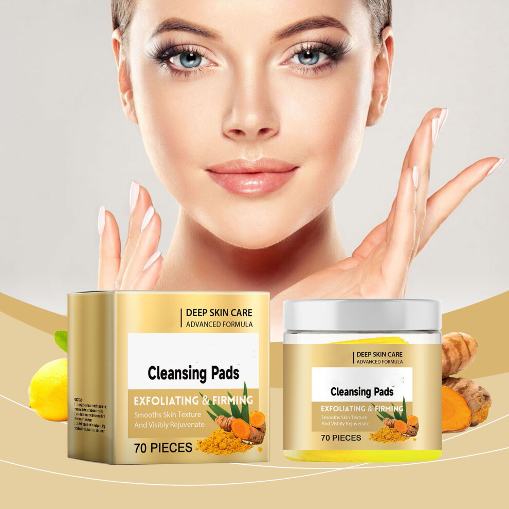 (Yellow) Turmeric  Exfoliating Pad Brightens Clean Mild Care Light Spots Nourish Cleansing Pad