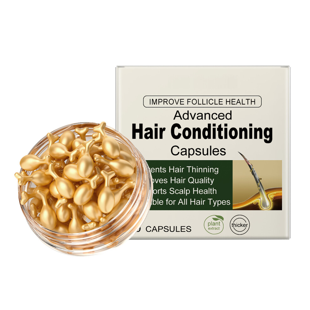 (Multicolor) Hair Follicle Nourishing Capsules Prevents Hair Loss Strengthen Hair Base Reduce Hair Loss And Perm Repair Hair Care 30ml