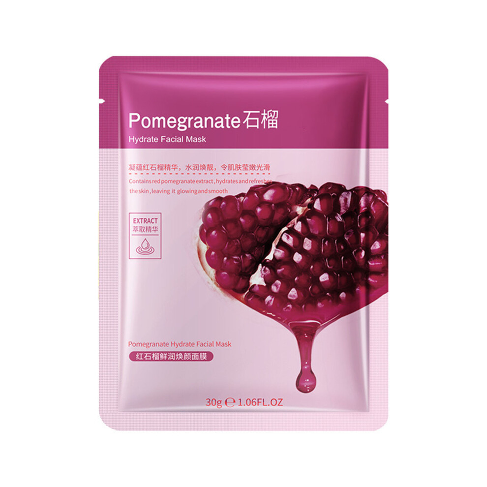 (E) Natural Extract Facial Mask - Pomegranate  Olive  Aloe  Cucumber And Blueberry For Hydration And Nourishment 30ml