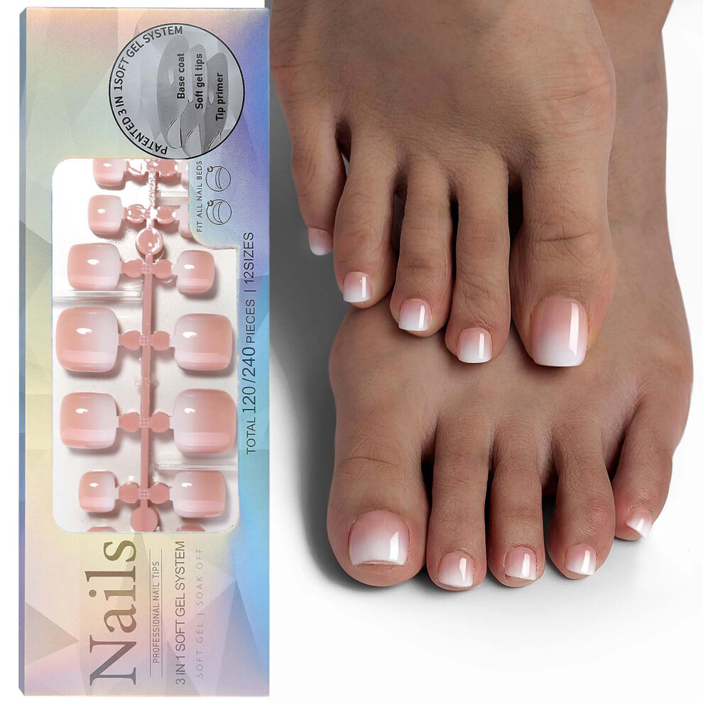 White (Multicolor) Medium False Nails False Nails 120Pcs Hollow Nails Pasted The Nails Of Women And Girls