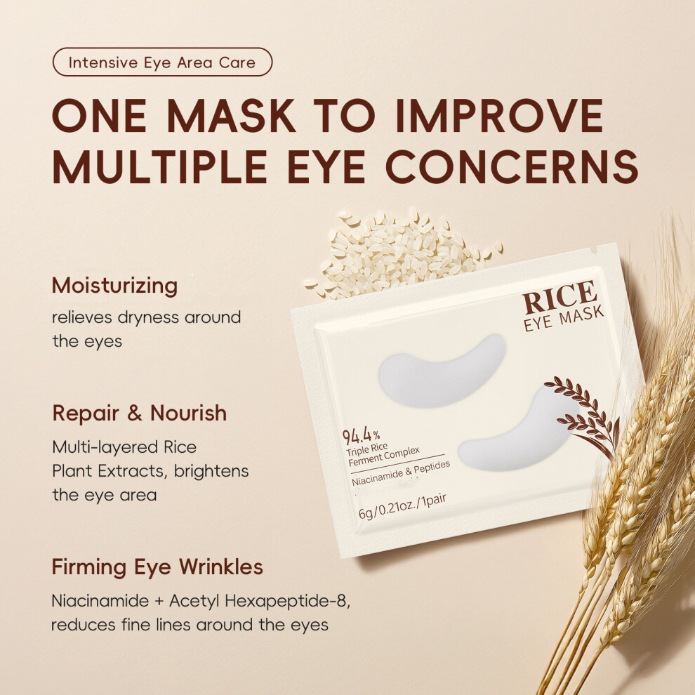 (Multicolor) Rice Eye Mask Patch For Moisturizing And Caring Around The Eyes