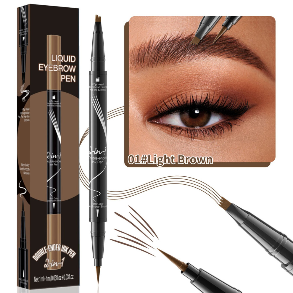 (A) Pencil Quad Microblade Eyebrow Pencil Liquid Hydration Eyebrow Pencil Brow Colour Rendering Long Lasting Waterproofed 2ml