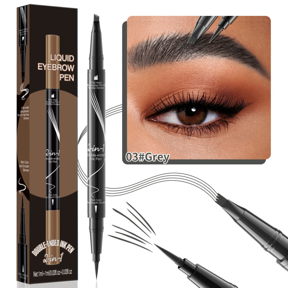 (C) Pencil Quad Microblade Eyebrow Pencil Liquid Hydration Eyebrow Pencil Brow Colour Rendering Long Lasting Waterproofed 2ml
