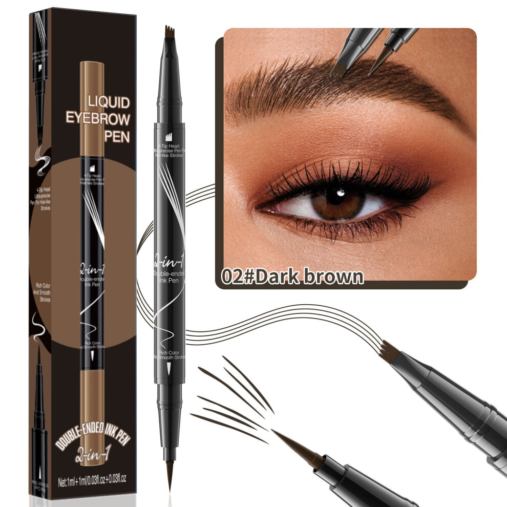 (B) Pencil Quad Microblade Eyebrow Pencil Liquid Hydration Eyebrow Pencil Brow Colour Rendering Long Lasting Waterproofed 2ml