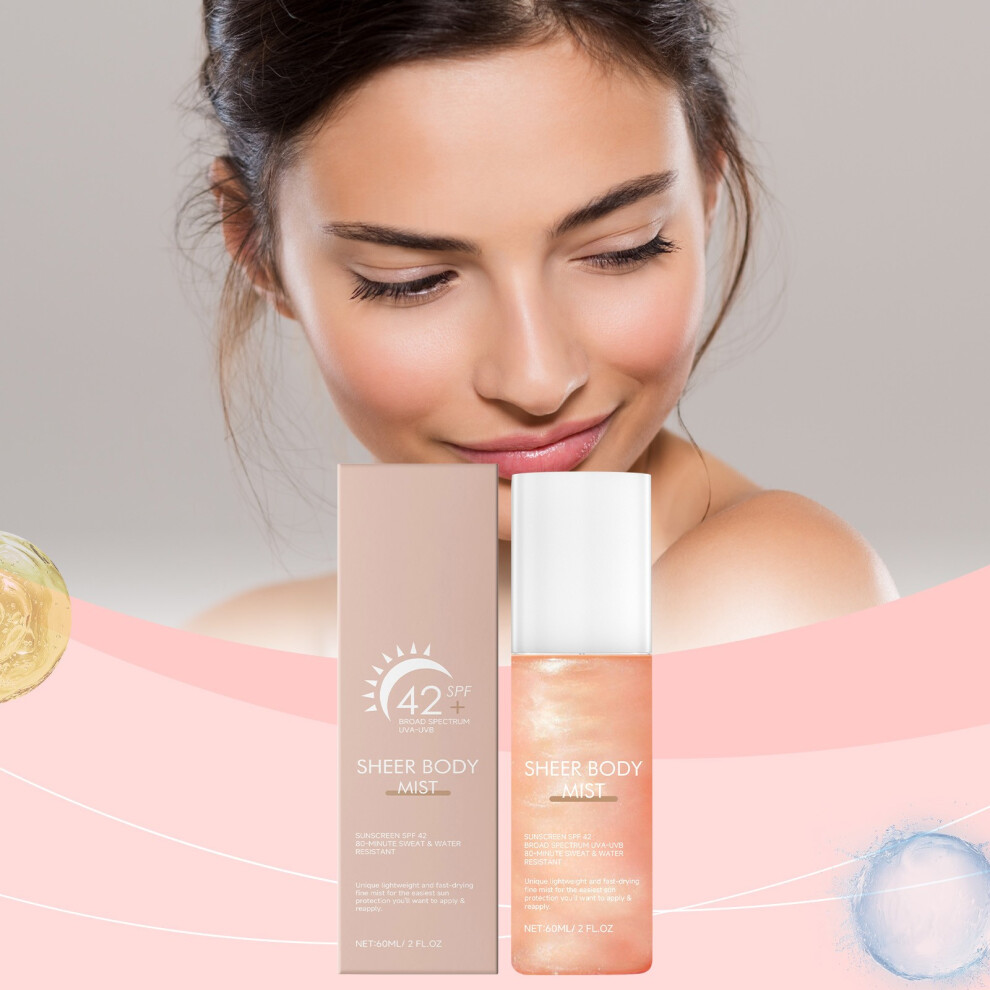 Gold (Gold) Body Mist Sunscreen Infused With Shimmering Body Oil Hydrating Mist Hydrates Brightens Gives A Glowy Finish Fast-Absorbing